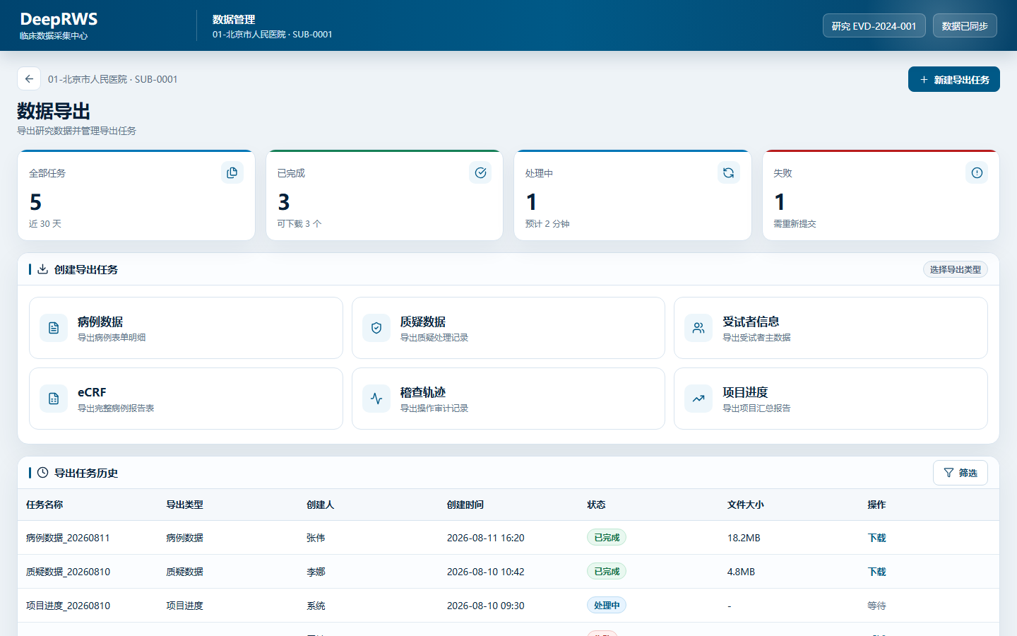 ePross 数据多维导出实机界面